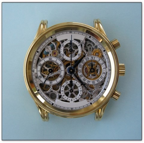 Montre chronographe Arola squelette 77910 or